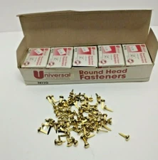 Universal Office Products Vintage Round Head Fasteners 10 Boxes 100 Box 3/8" #1