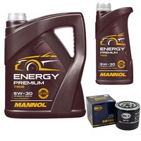 MotoröL Set Mannol Energy Premium 5W-30 6 Liter + ÖLfilter FüR Nissan Renault