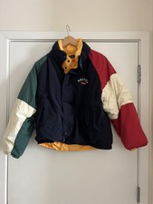 Nautica Puff Jacket Duck Down Feather Colorblock 90’s Nautical Size Medium