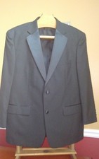 Gerald Austin Black Tuxedo Jacket, Satin Notched Lapel, Size 44Regular, EUC