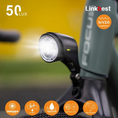Headlight LED Electric Bicycle Light Waterproof Light 6V-58V for