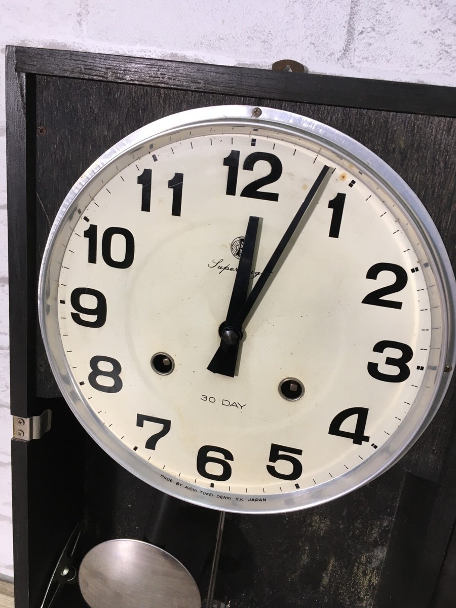 Vintage Mid-Century Aichi Tokei Wood 30-Day Wall Clock MCM Vintage Mid-Century Aichi Tokei Wood 30-Day Wall Clock MCM