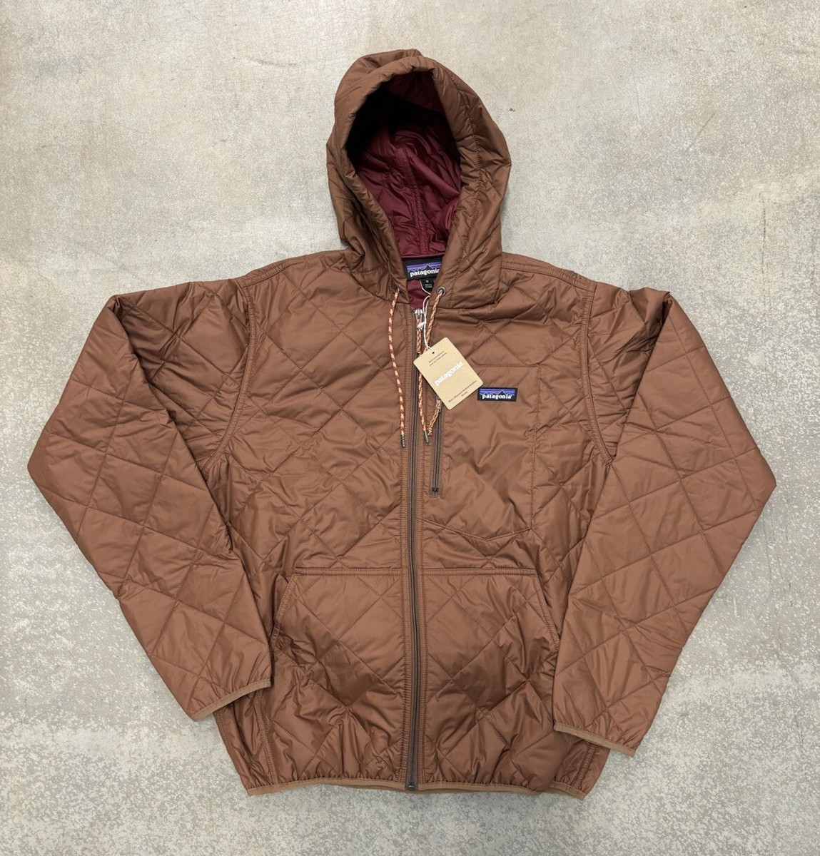 Patagonia Diamond Quilted Bomber Hoody Moose Brown New Mens Patagonia Diamond Quilted Bomber Hoody Moose Brown New Mens