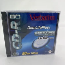 Lot of 6 NEW & SEALED Verbatim 80 minute 700MB Blank CD-R Discs DataLifePlus