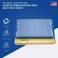 Plastic Sterilization Tray 265 x 160 x22mm Surgical Instruments Disinfection Box