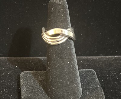 Sterling Silver Alan k Puzzle Ring Sz 6