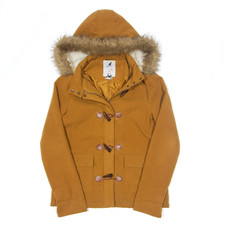 Kangol Womens Faux Fur Duffle Coat Orange S