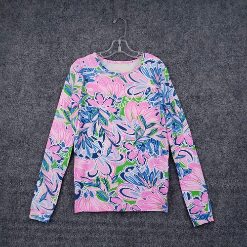 Lilly Pulitzer Top Girls 14 Pink Mini Sammy Pajama Sleepwear Floral Long Sleeve