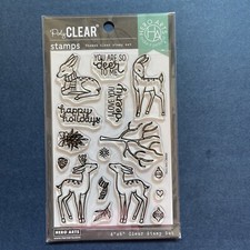 NEW Hero Arts Stamps -LOVE YOU DEERLY - Deer, Holiday, Tree, Ornaments, Phrases