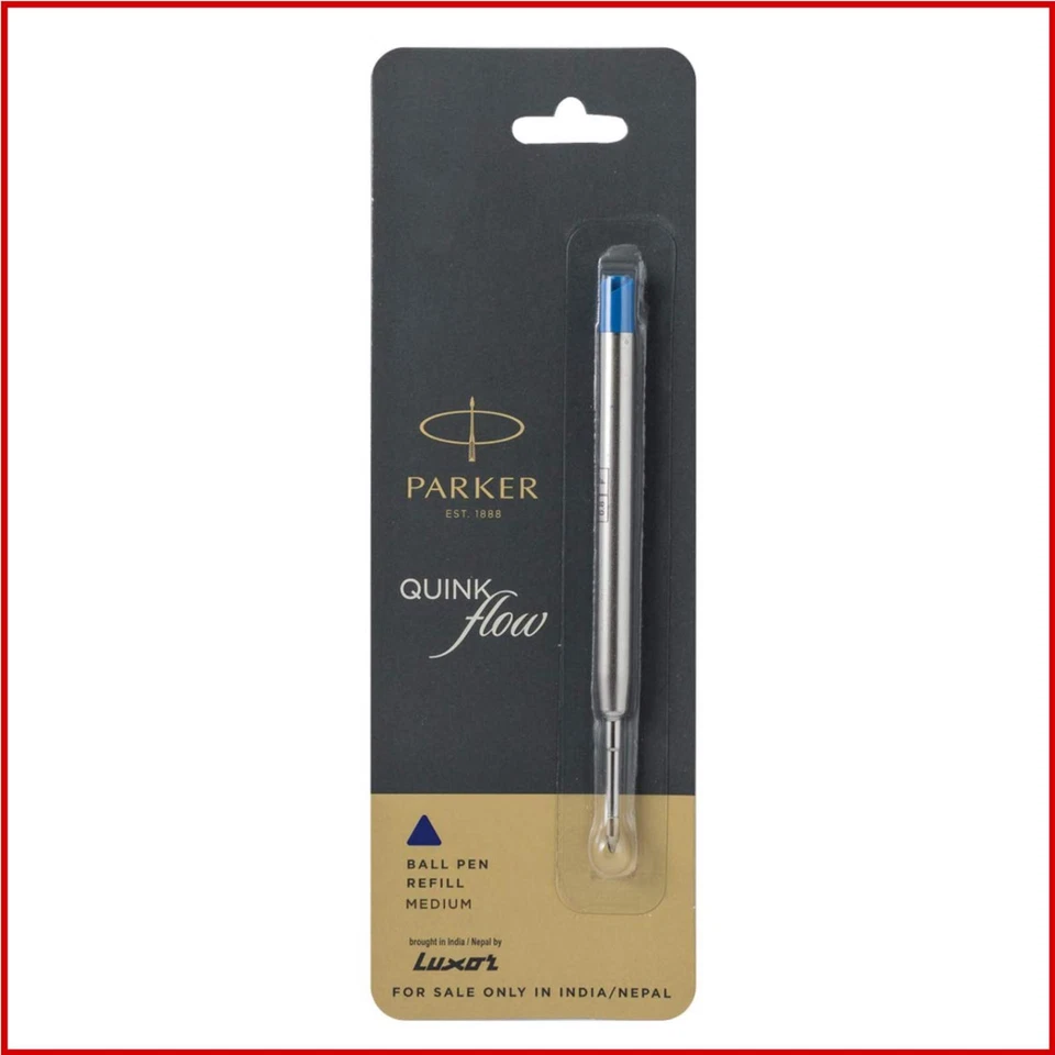 Parker Quink Flow Ball Pen refill Black/blue Ink Color Medium Set of 6 Refiils - image 2 of 3