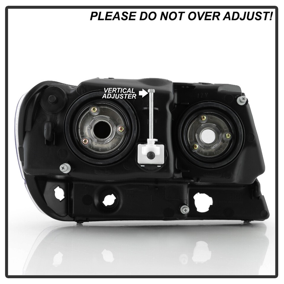 Smoke Tinted Headlights For 1999-2004 Jeep Grand Cherokee – Left & Right Set, Halogen