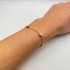 18K Gelbgold Damenarmband Bead-Armband Italienisches Design