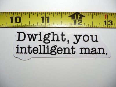 DWIGHT YOU INTELLIGENT MAN DECAL STICKER GLOSSY MOTIVATIONAL POSITIVE ATTITUDE