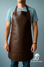 Brown Genuine Leather Apron Adjustable Strap Chef Barber Workshop Full Length