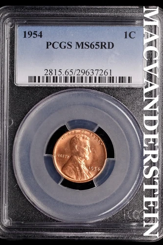 1954 Lincoln Wheat Cent-PCGS MS 65 RD Choice Gem BU No Reserve #SLL265