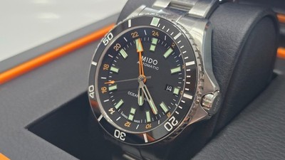 Mido Men's Swiss Automatic Ocean Star GMT Stainless Steel Bracelet Watch 44mm