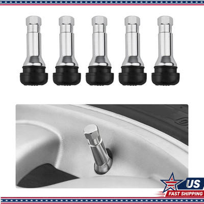 TR413AC Tire Valve Stems, 5 PCS Chrome Rubber Tubeless 0.453 inch RiColor: Black