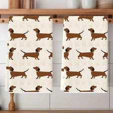 2-Pack Dachshund Dog Print Tea Towels  Super Soft great gift #4