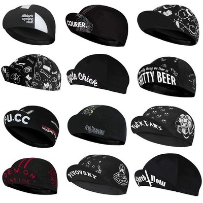Fahrradmütze Unter Helm Retro Rennrad Cap MTB Fixie schnell trocknend, schwarz