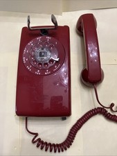 Vintage Western Electric Bell Series 554 Rotary Wall Phone Dark Red