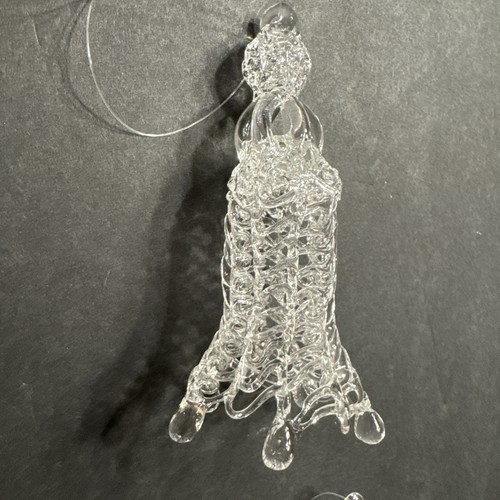 Christmas Tree Crystal Icicle & Bell Ornaments Decoration Xmas Set Of 5 - Picture 2 of 14