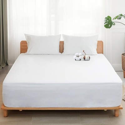 Sylvanora 100% Ägyptische Baumwolle Spannbettlaken - 25 cm Extra Tief Double, Weiß 