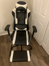 Gaming Chair with Footrest and Lumbar Support
