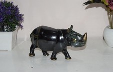 Baby Rhino Table Sculpture Decor Brass Animal Receptionist Desk Statue RD959