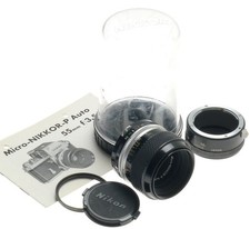 MICRO-NIKKOR-P AUTO 1:3.5/55 LENS NIKON F M2 ADAPTER f 55mm FILTER CAPS MANUAL