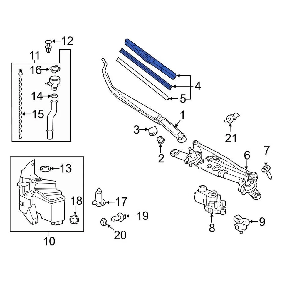 For Toyota Corolla 2014-2019 Toyota 852120R050 Right Wiper Blade Foto 3 de 3