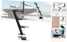 Boat Trailer Tongue 4 Steps Heavy Duty, Non-Slip Boat Trailer Step Ladder with