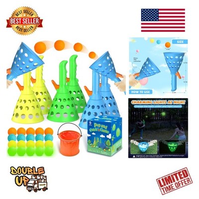 Punkdog Pop and Catch Ball Game Set - Perfect for Parties, Glow Balls Included!