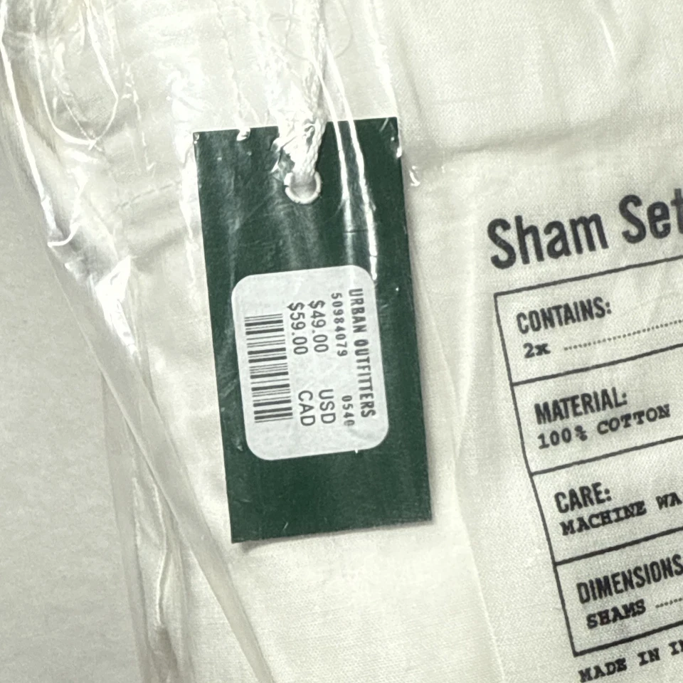 NUEVO Urban Outfitters Riley Blanco 100% Algodón Seersucker Almohada Estándar Falsa Foto 4 de 4