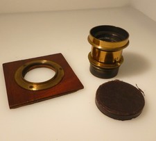 Circa 1890 BRASS PORTRAIT HEAD  LENS USED on a J LANCASTER & SONS PLATE CAMERA
