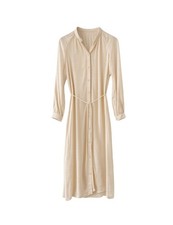 & OTHER STORIES Beige Long Shirt Dress Belted Button Front Size 12 38
