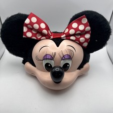 Vintage MINNIE MOUSE 90s Snapback Hat 3D Head Hard Plush Made In USA