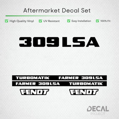 Fendt Farmer 309 LSA Turbomatik Decal Set - Early 300 Series Restoration
