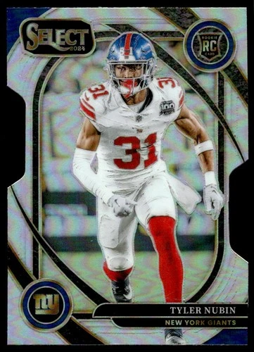 Tyler Nubin 2024 Panini Select #299 Silver Prizm Die Cut RC Giants Football Card