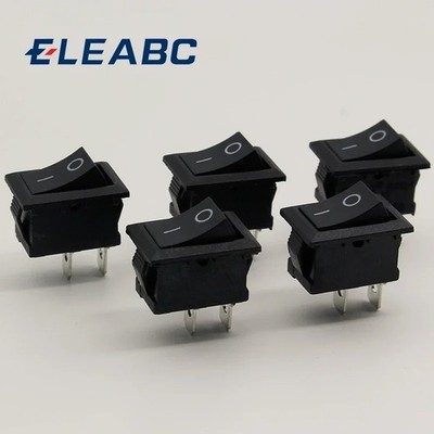 5Pcs/Lot Black Push Button Mini Switch 6A-10A 110V 250V KCD1 2Pin Snap