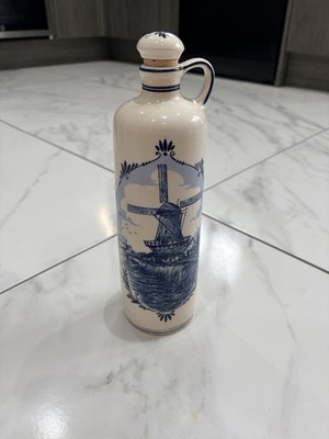 Vintage Bols Aprikosenbrand Delfter Blau Keramik Dekanter Flasche Holland 70cl