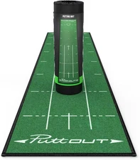 PuttOUT Pro Golf Putting Mat Medium - 7.9ft x 1.6ft, Green 