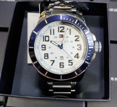 NEW 1791073 Authentic Tommy Hilfiger Analog Blue Bezel Men's