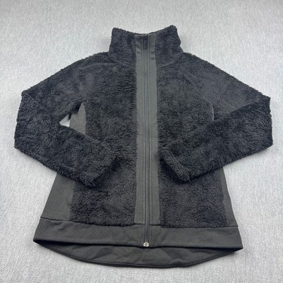 The North Face Jacket Womens Small Black Furry Fleece Full Zip Outdoor Hiking