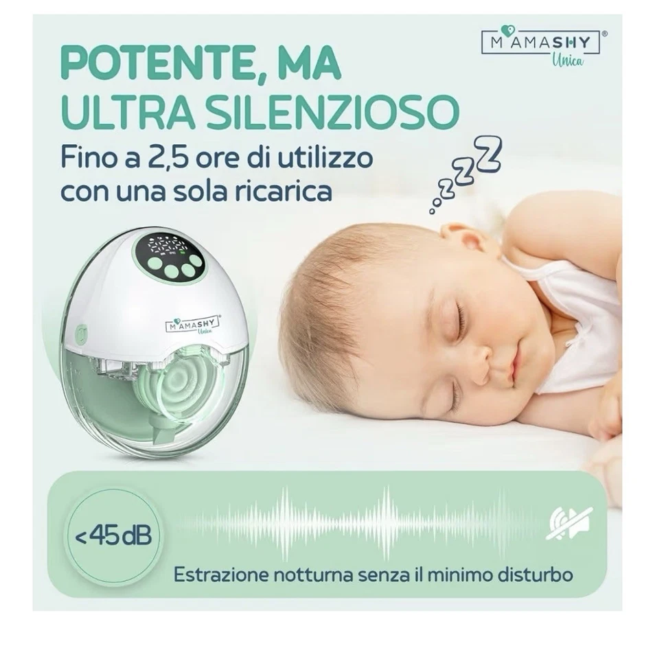 Mamashy Tiralatte Elettrico Indossabile con Guida Vocale in Italiano Tira Latte - Immagine 4 di 4