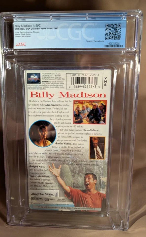 SEALED CGC GRADED 9.4 A+ SEAL! Billy Madison VHS 1995 Adam Sandler BRAND NEW! Foto 2 de 2