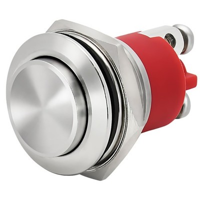 19mm Momentary Push Button Switch Waterproof IP68 5A Stainless Steel High Top...