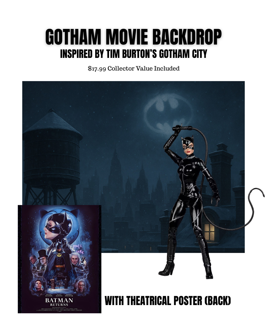 McFarlane DC Batman Returns Deluxe Theatrical Exclusive Catwoman 7” Movie BUNDLE
