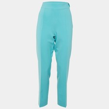 Moschino Couture Blue Crepe Straight Leg Trousers M