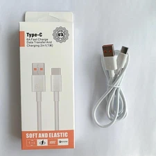 Hand Phone USB Type-C Data Cable 6A Fast Charging USB-A to USB-C Chager Cord 3ft