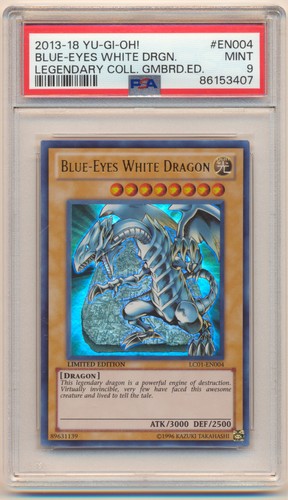 2013-18 YU-GI-OH! BLUE EYES WHITE DRAGON LEGENDARY COLL. GMBRD ED #EN004 PSA 9